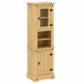 Armoire haute de salle de bain en bois de pin, ¨¦tag¨¨res multiples
