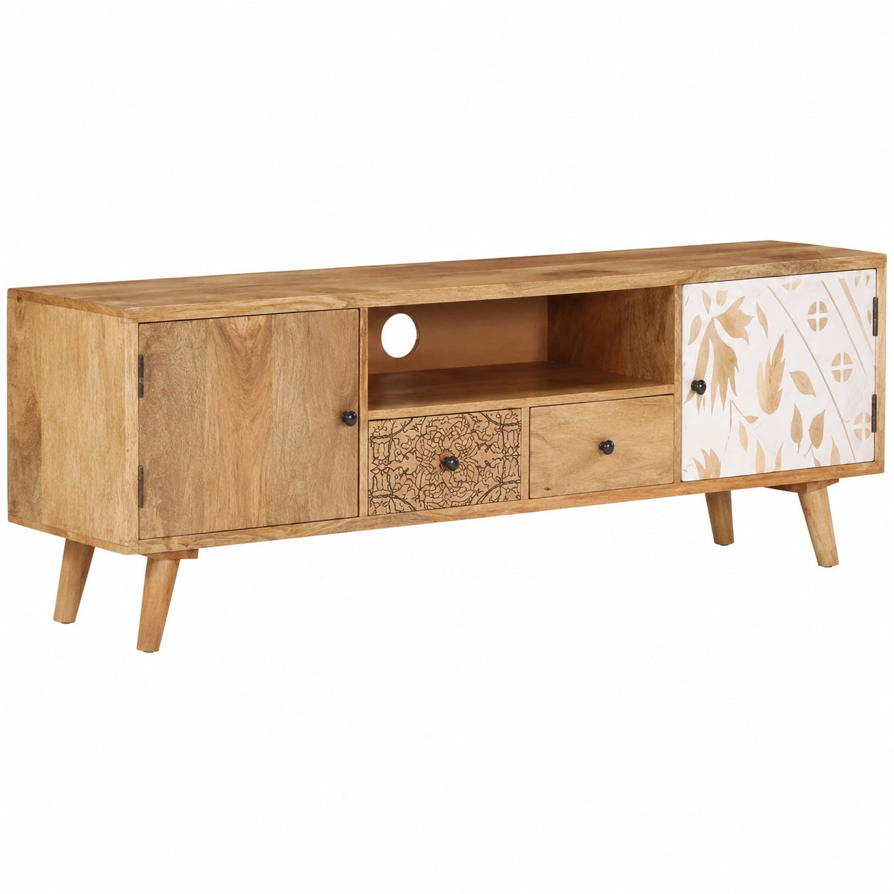 Buffet pour T¨¦l¨¦vision en Bois de Manguier 140x30x40 cm