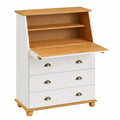 Bureau secr¨¦taire avec espace de rangement et abattant en bois massif