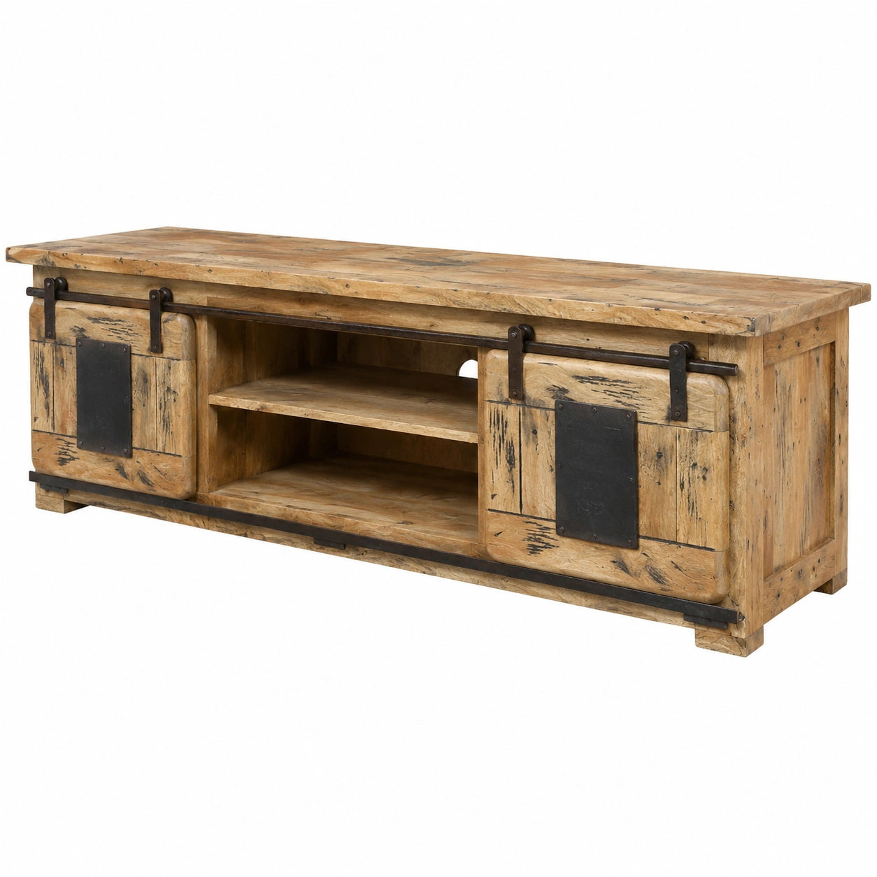 Meuble TV en bois de manguier laqu¨¦