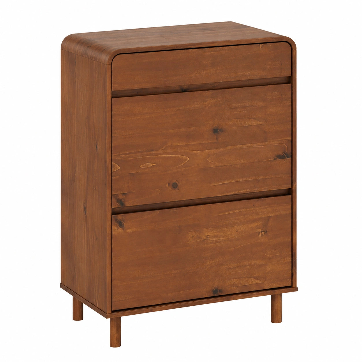 Meuble de rangement chaussures avec abattants et tiroir, bois chataignier pour 12 ¨¤ 14 paires