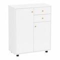 Buffet Bas avec Armoire et ¨¦tag¨¨res R¨¦glables pour Toutes Pi¨¨ces