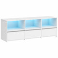 Meuble TV avec LED multicolores, adapt¨¦ aux ¨¦crans jusqu'¨¤ 65 pouces, avec tiroirs et espace de rangement