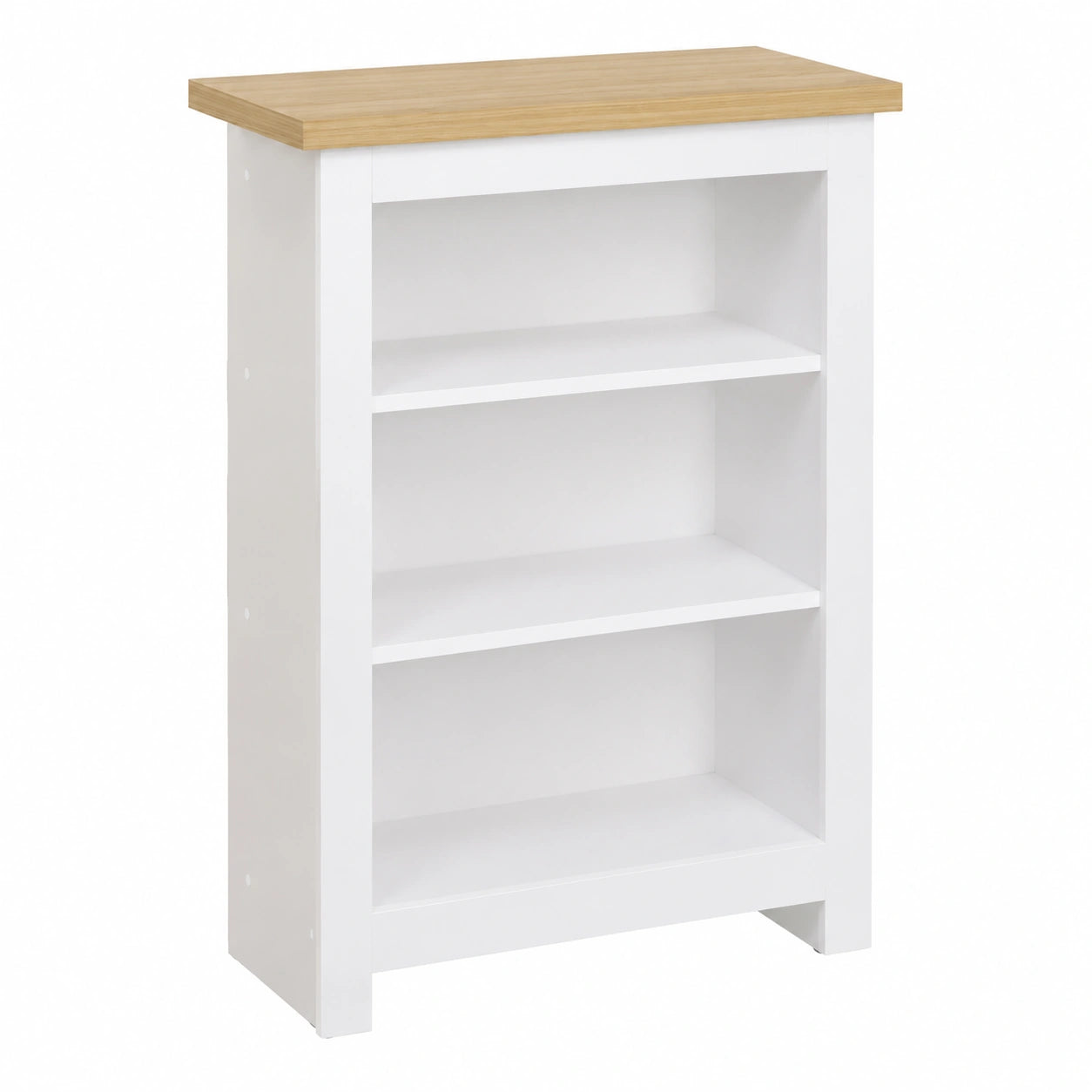 Biblioth¨¨que 3 Niveaux Autoportante pour Salon ou Couloir, Design Compact, H75xL60xP24cm, Blanc