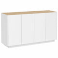 Buffet de Cuisine avec Portes Douces et ¨¦tag¨¨res R¨¦glables, Blanc Laqu¨¦