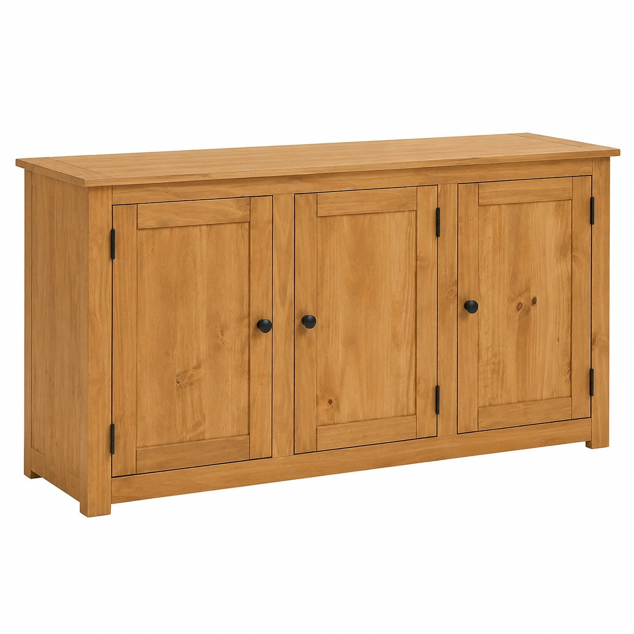 Buffet de salle ¨¤ manger en bois massif avec portes battantes, style campagne