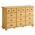 Commode 12 tiroirs en bois massif avec poign¨¦es en m¨¦tal