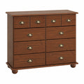 Commode en Bois Massif avec 8 Tiroirs et Poign¨¦es M¨¦tal