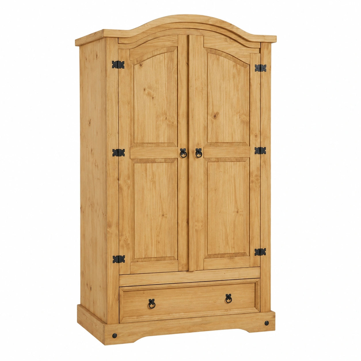 Armoire penderie avec ¨¦tag¨¨re et tiroir en pin massif