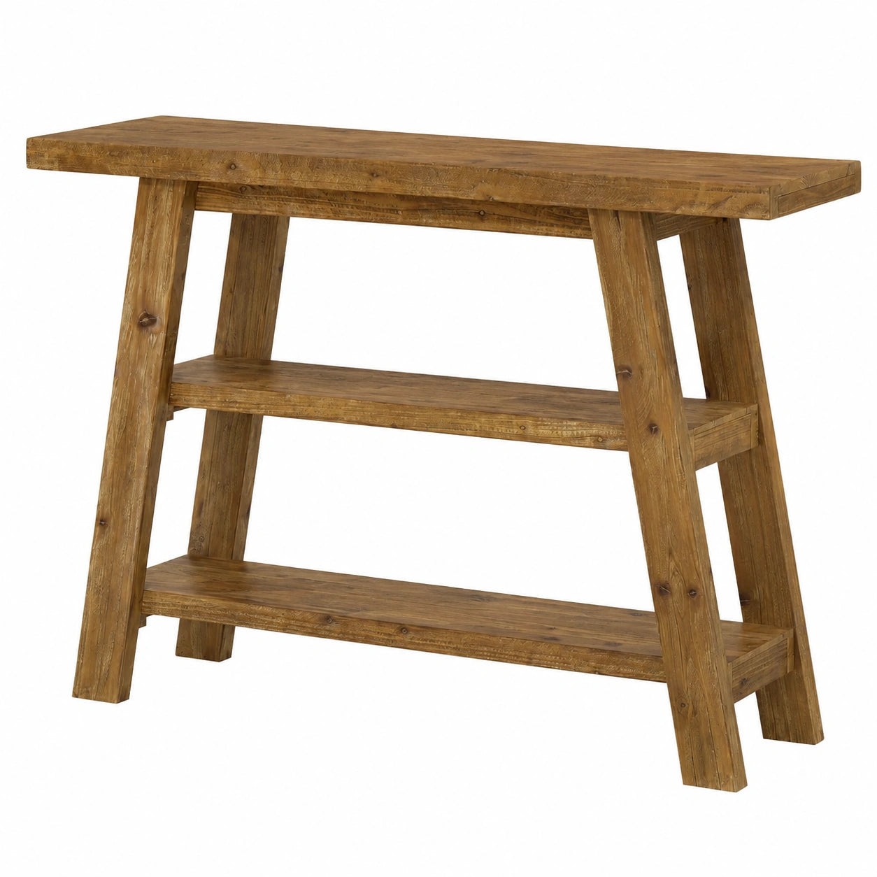 Table d'entr¨¦e rustique en bois avec ¨¦tag¨¨res