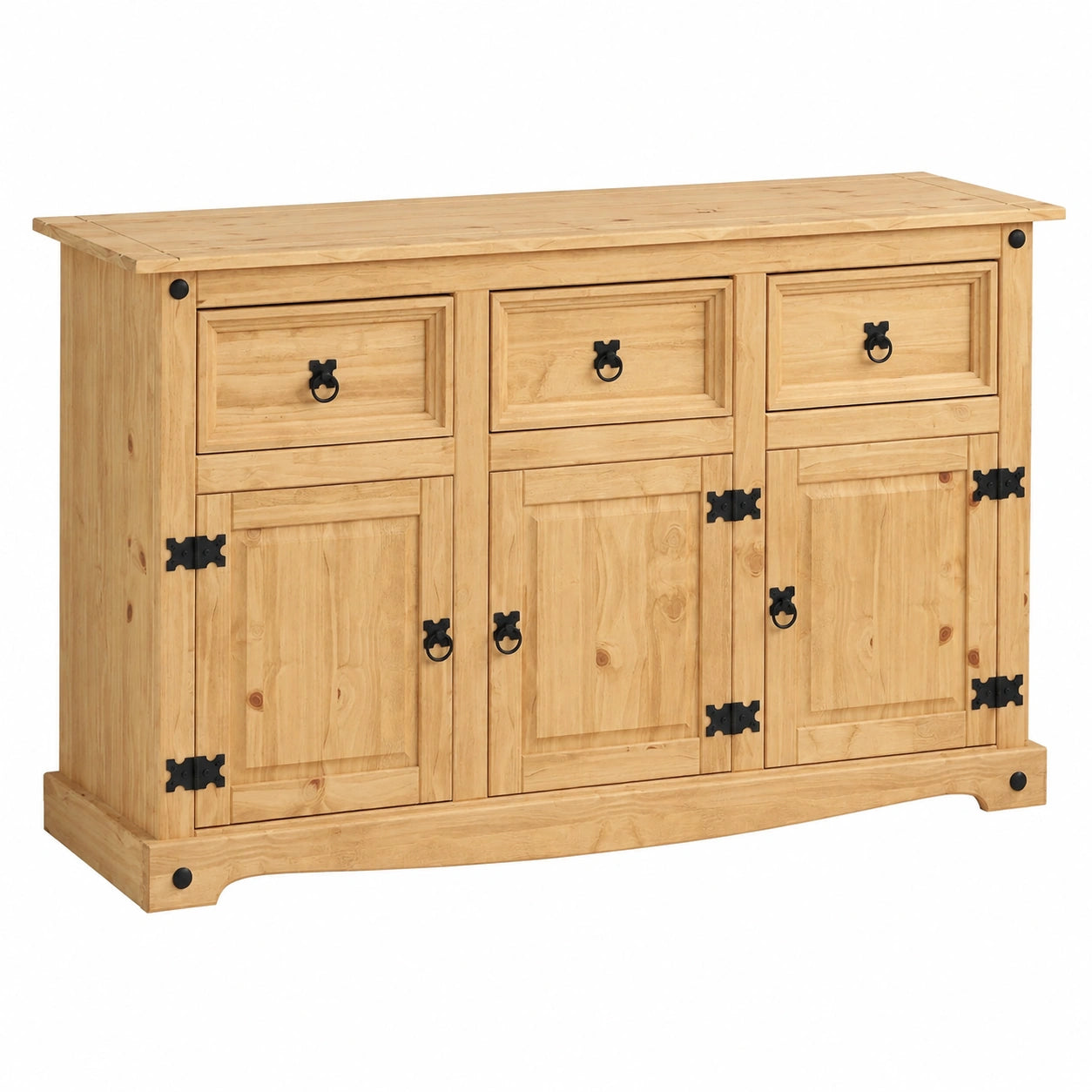 Buffet en pin massif avec portes et tiroirs pour int¨¦rieur