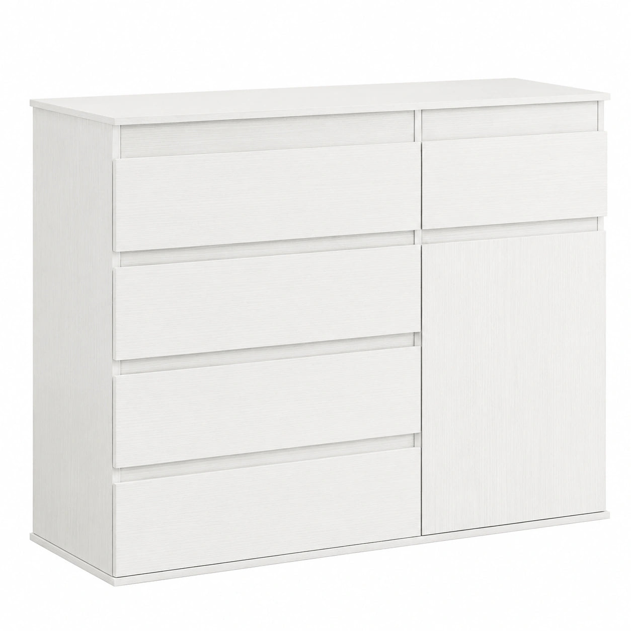 Commode moderne 5 tiroirs avec porte ¨¤ fermeture douce et ¨¦tag¨¨re r¨¦glable
