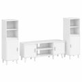 Ensemble de Salon 3 Pi¨¨ces avec Meuble TV et Rangements Muraux, Grand Espace de Stockage, Blanc